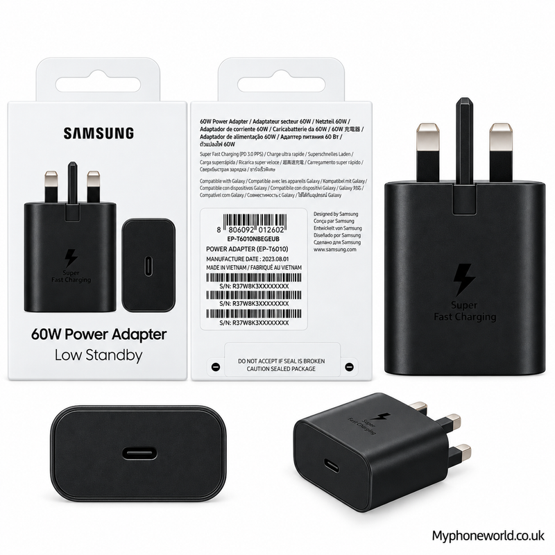 Genuine Samsung 60W Super Fast Charger 2.0 (without cable)